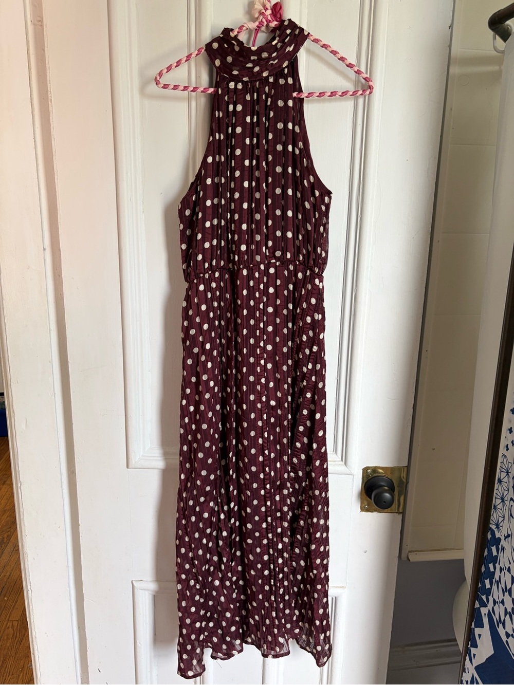 NWT Zara Polka Dot Maroon Dress